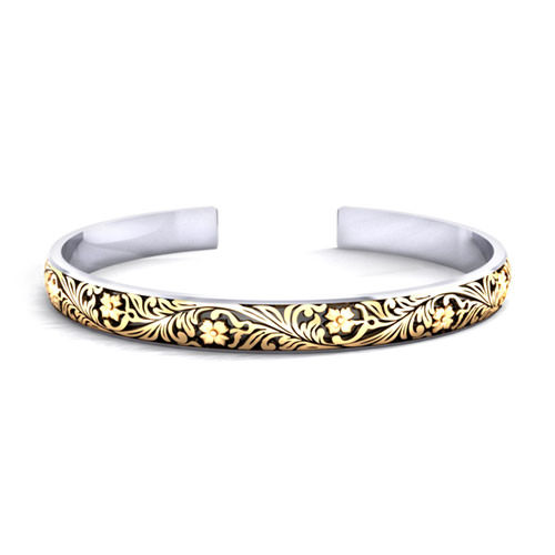 Gold Floral Pattern Bracelet Jewelry Designs
