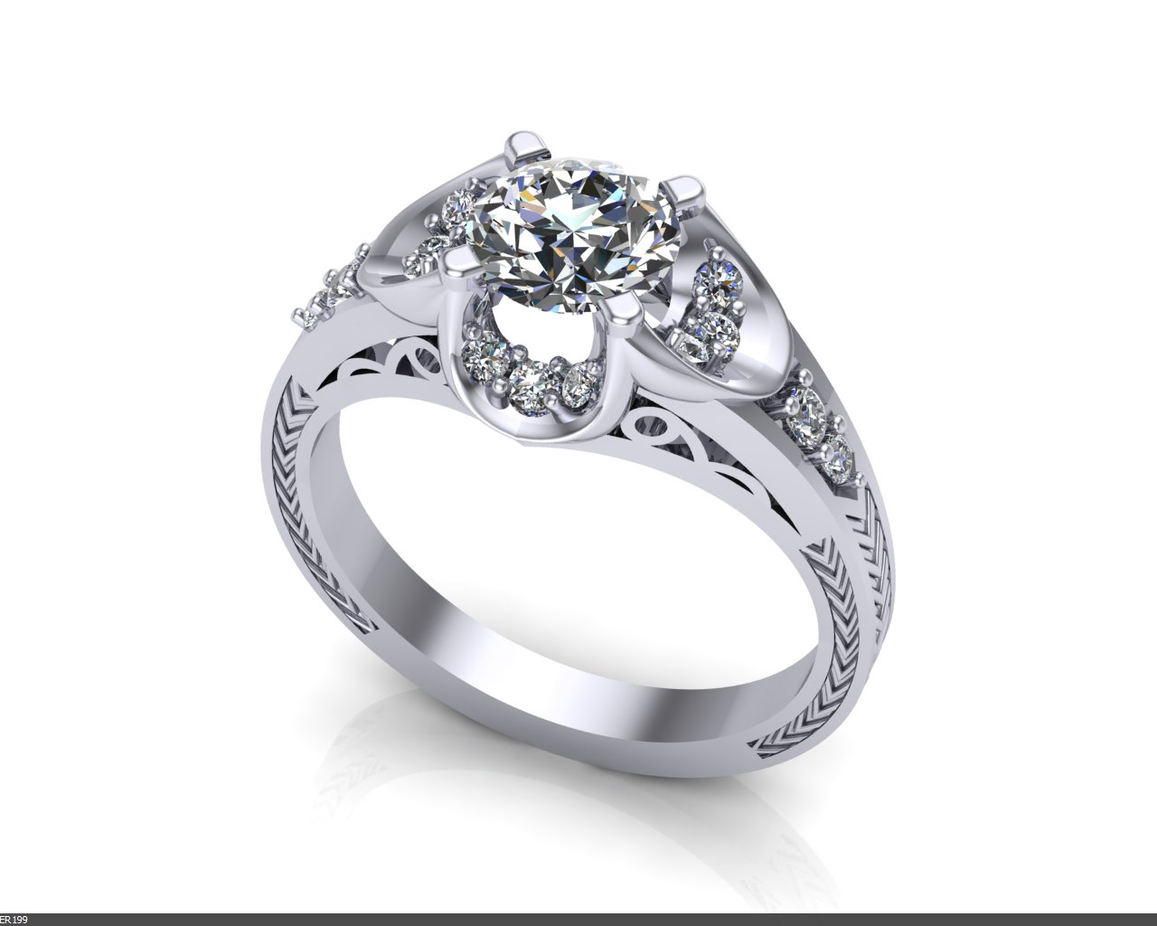 Art Deco Buttercup Engagement Ring Jewelry Designs