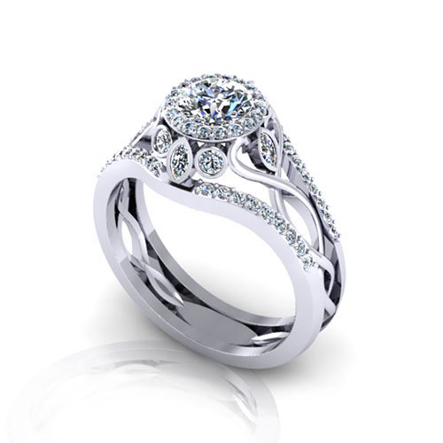Diamond Halo Engagement Ring - Jewelry Designs
