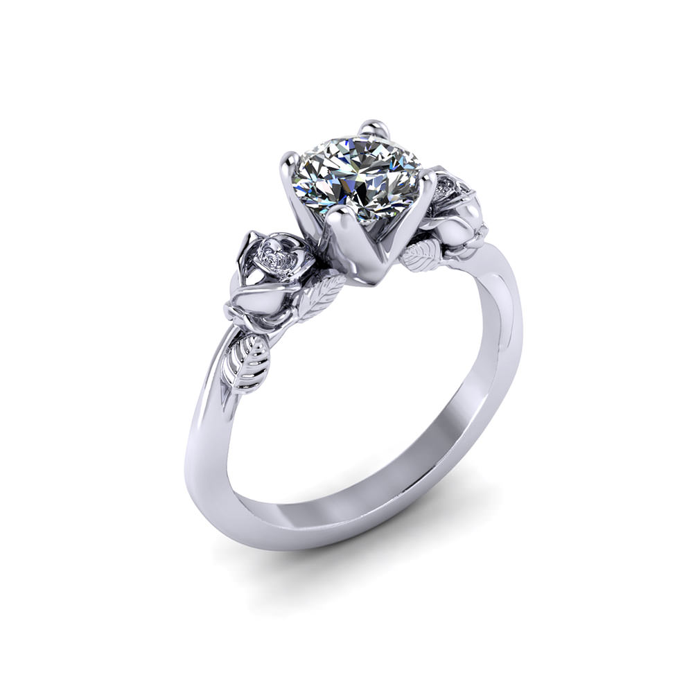 ER427 1 delicate rose engagement ring H1