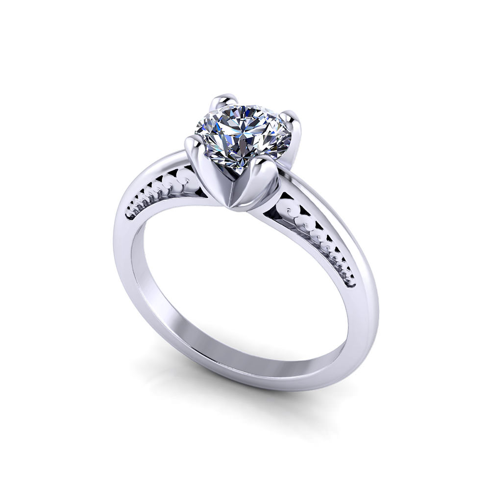 Unique Solitaire Engagement Ring - Jewelry Designs