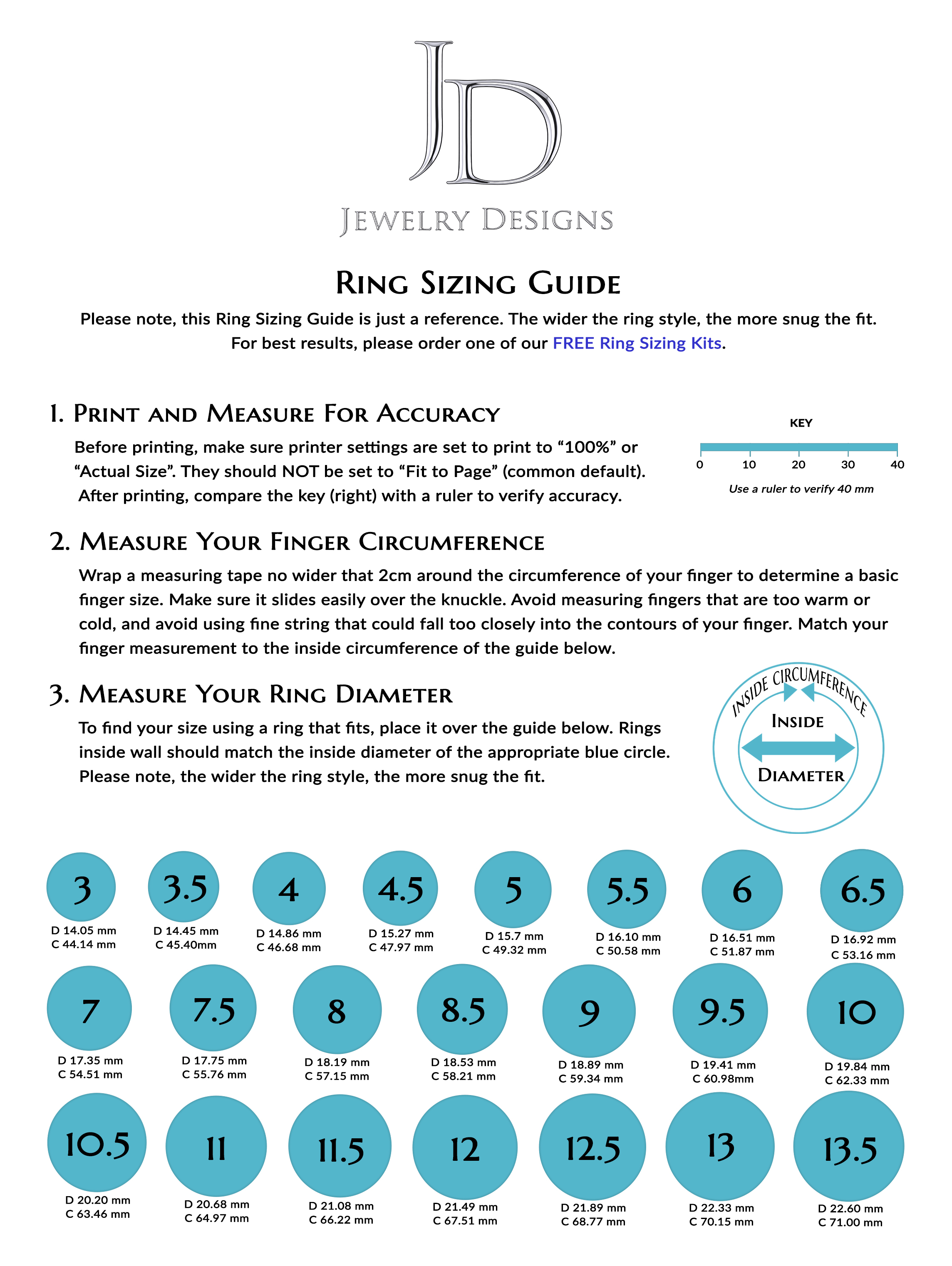 Learn How To Find Your Ring Size With Our Ring Size Chart