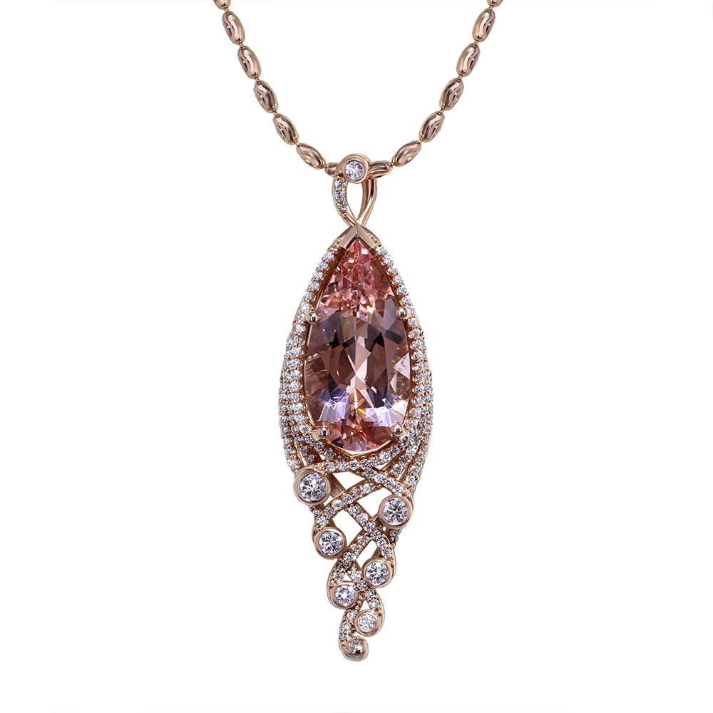Pear Shape Morganite Necklace - Jewelry Designs