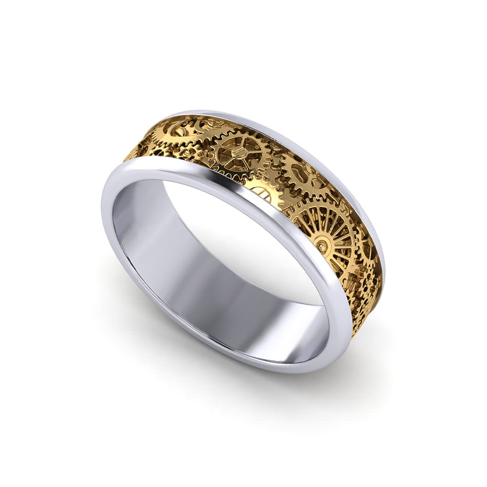 Mens Kinetic Wedding Ring - Jewelry Designs