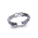Ribbed Floral Wedding Ring - Jewelry Designs