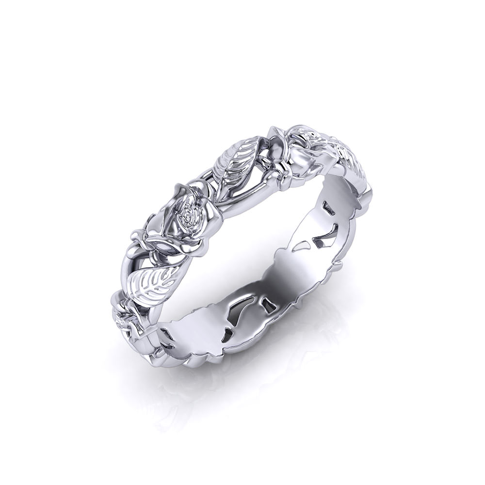 WD400 1 rose wedding ring H