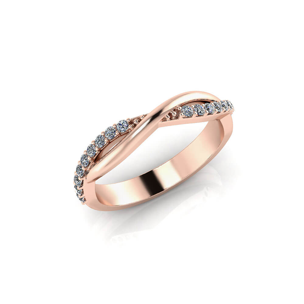 White Gold Diamond Crossover Ring - Jewelry Designs