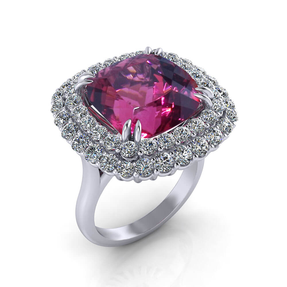 Details about   Facted Pink Rubellite Gemstone.925 Sterling Silver Trendy Stylish Ring All Size 