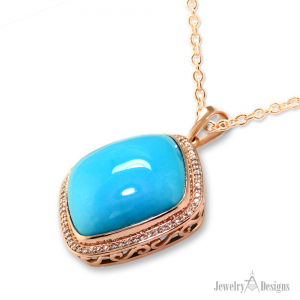 Rose Gold Turquoise Necklace angle