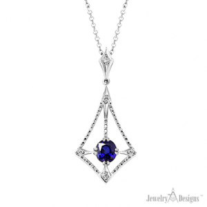 Cushion Sapphire Necklace