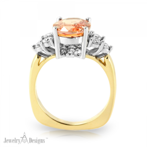 Padparadscha Sapphire Ring-side