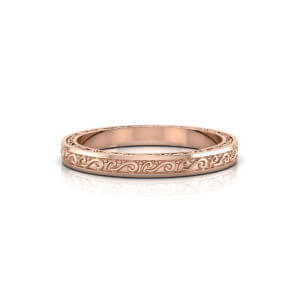 Etched Gold Wedding Band