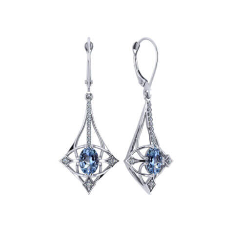 Designer Aquamarine Drop Earrings