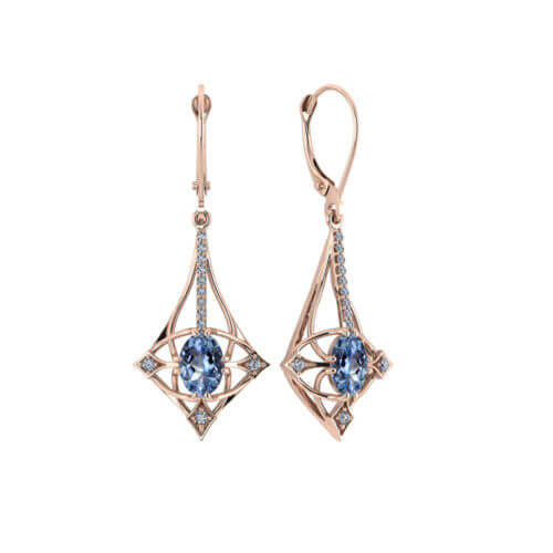 Designer Aquamarine Drop Earrings