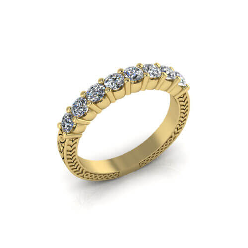 Yellow Gold Vintage Diamond Wedding Ring