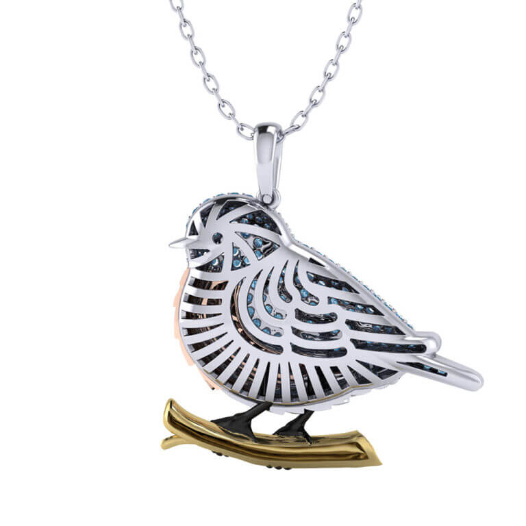 Blue Bird Necklace - Jewelry Designs