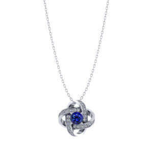 Sapphire Love Knot Necklace