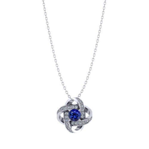 Sapphire Love Knot Necklace