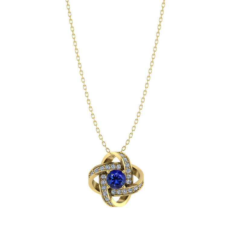 Sapphire Love Knot Necklace - Jewelry Designs