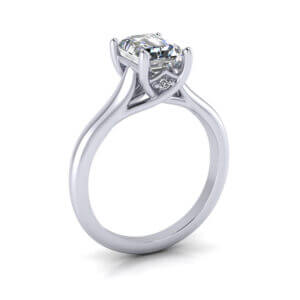 Solitaire Emerald Cut Engagement Ring