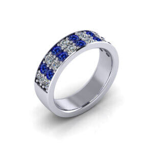 Alternating Diamond Sapphire Ring