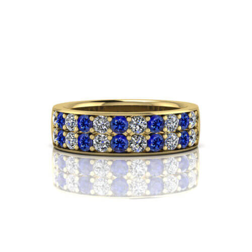 Alternating Diamond Sapphire Ring