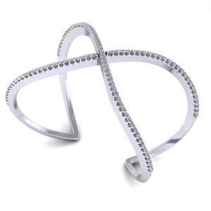 Crossover Diamond Bangle Bracelet