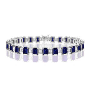 BP068-2-Emerald Cut Sapphire Bracelet