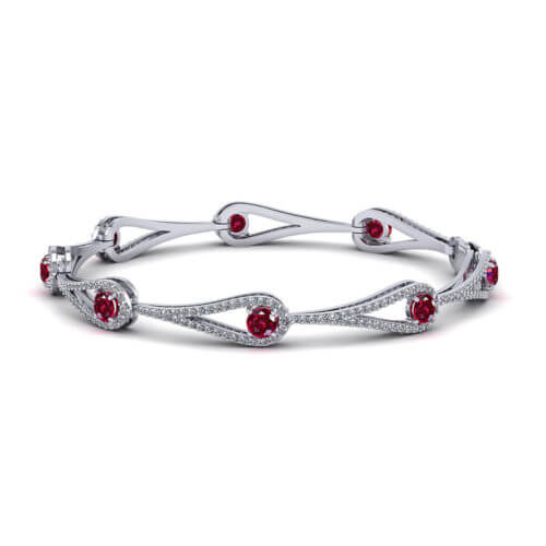 Diamond Ruby Link Bracelet