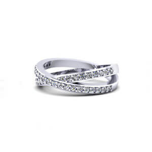 Diamond Cross Over Wedding Ring