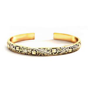 Gold Floral Pattern Bracelet