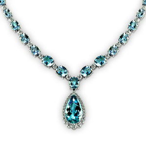 Pear Shape Aquamarine Necklace