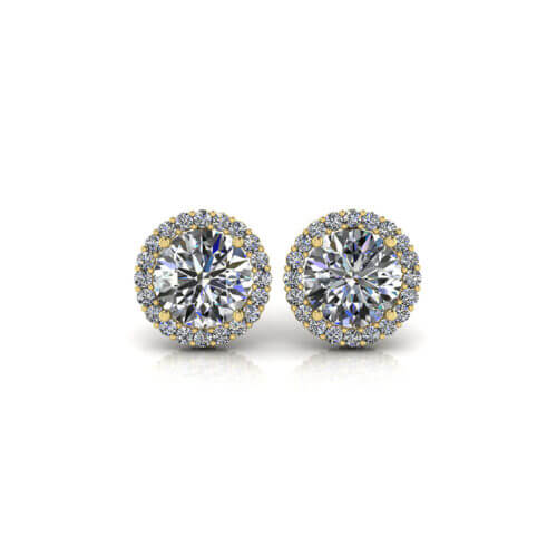 Martini Diamond Halo Earrings