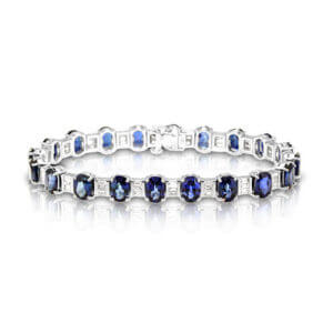 C153111-Oval Sapphire and Diamond Bracelet