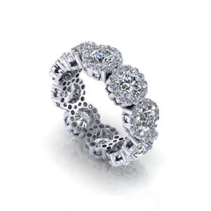Diamond Cluster Eternity Wedding Ring