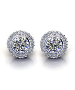 Domed Diamond Cluster Earrings - Jewelry Designs