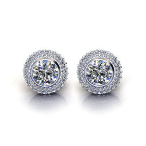 Bezel Set Diamond Earrings