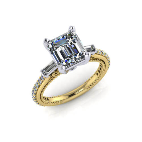Emerald-Cut Baguette Engagement Ring