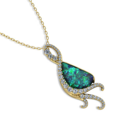 Ornate Black Opal Necklace