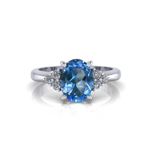 Diamond and Blue Topaz Ring