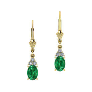 Oval Emerald Drop Earring