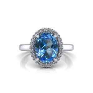 Blue Topaz Halo Ring