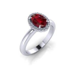 Halo Ruby Ring