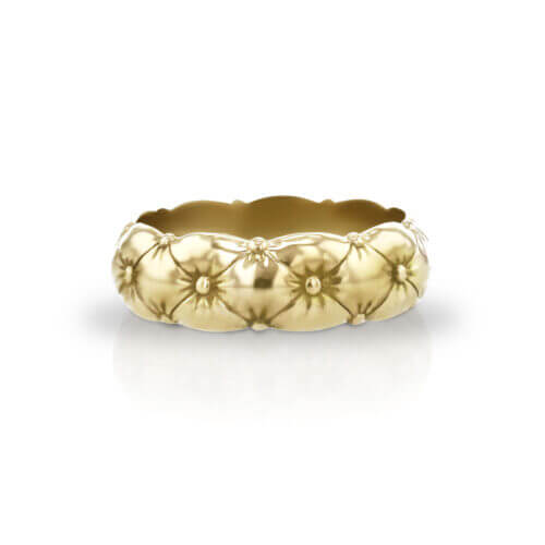 Button Tuft Rose Gold Wedding Ring