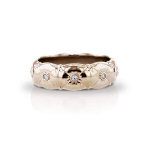 Button Tuft Diamond Wedding Ring