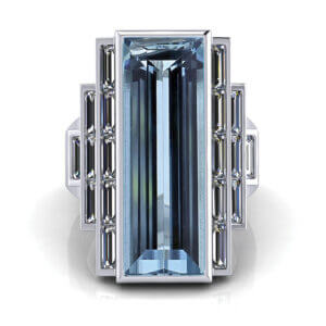 Emerald Cut Aquamarine Ring