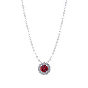 Halo Ruby Necklace