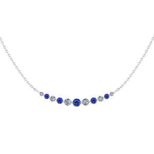 Sapphire Diamond Bar Necklace