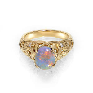 Opal Floral Ring