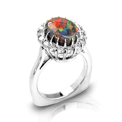Australian Black Opal Rings - Jewelry Designs